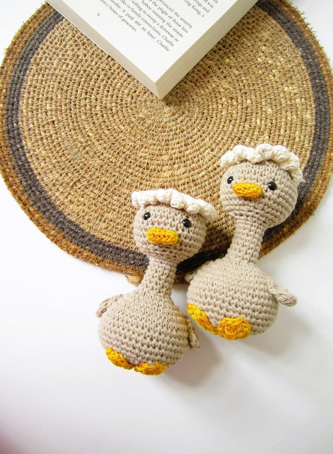 Kind Strings Handmade Crochet Duck Soft Toy - Plush Stuffed Animal for Babies & Kids - Montessori Gift for Baby Girl or Boy - Safe, Cute & Adorable Nursery Decor - Set of - 2 (Beige) - Image 4